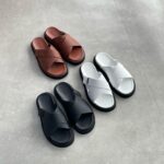 PEDRO CROSS LEATHER SLIPPERS