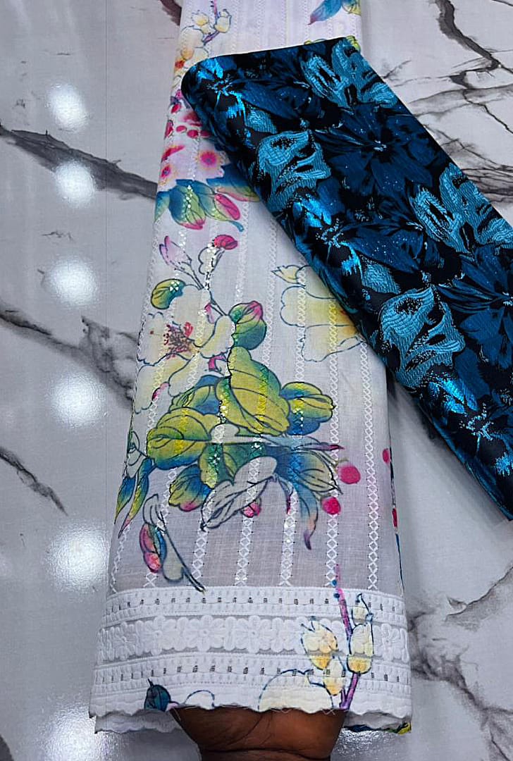 Crystal print dry lace(5 yards) - Image 4