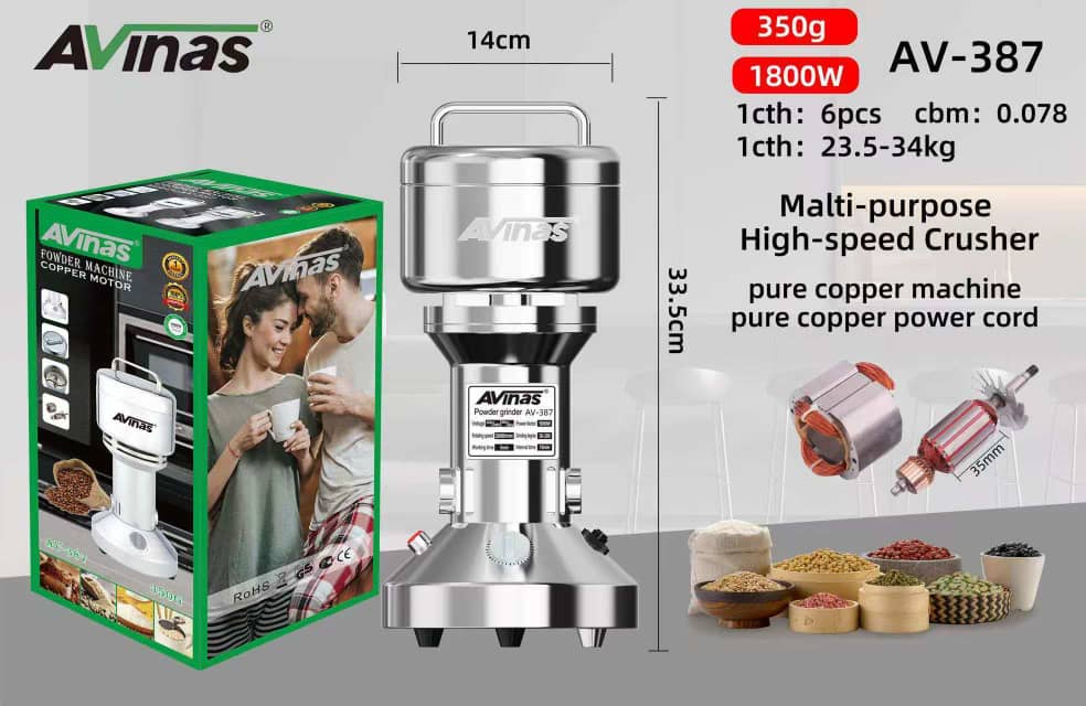 Alvinas 350 Gram, 1800 Watts Multi-Purpose High-Speed Crusher with Pure Copper Coil