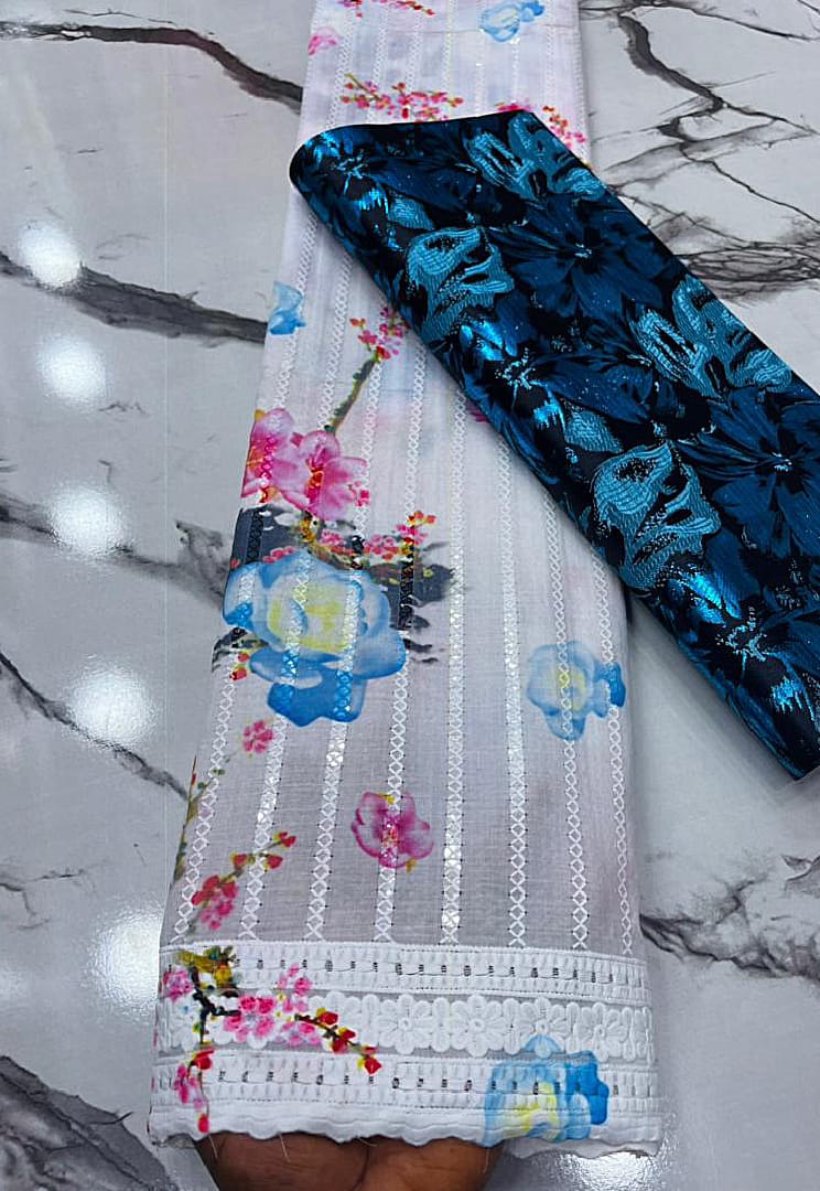 Crystal print dry lace(5 yards) - Image 6