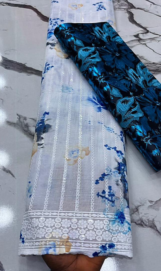 Crystal print dry lace(5 yards) - Image 5