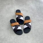 Multi Stripes Hand Made Leather Slides