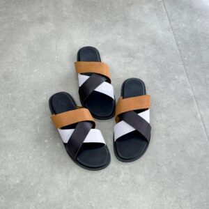 Multi Stripes Hand Made Leather Slides