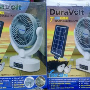 Duravolt  3 in 1 solar rechargeable fan