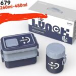 2 layers insulated food flask with extra cup