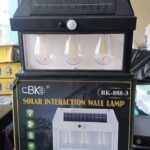 3 BULBS SOLAR RECHARGEABLE SENSOR LIGHT