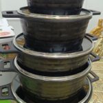 17 PCS MBH GRANITE POT WITH KITCHEN APRON,POT CARRIER AND 7 PCS NONSTICK KITCHEN TOOL