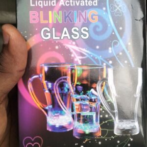 Liquid-activated blinking glass